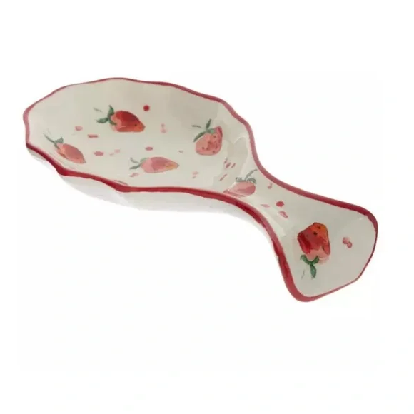Scattered Strawberries Spoon Rest - New - Picture 1 of 2